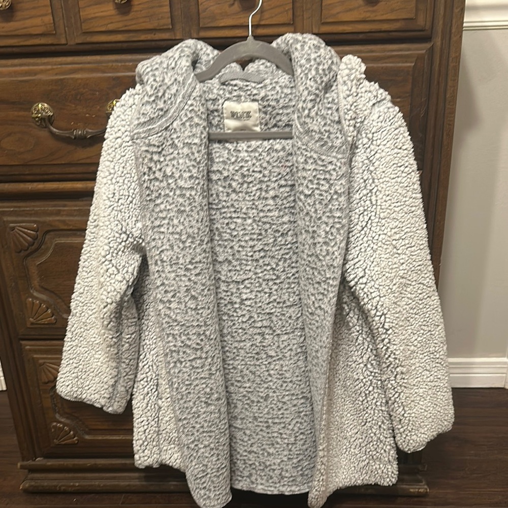 PINK Victoria's Secret Gray Teddy Jacket OS